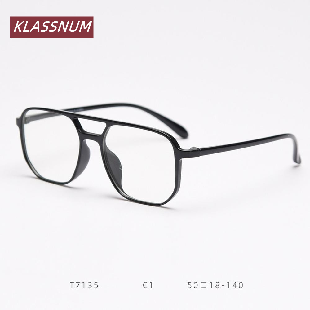 KLASSNUM Double Bridge Square  - Women'S Fashion Glasses Non Prescription recension och pris