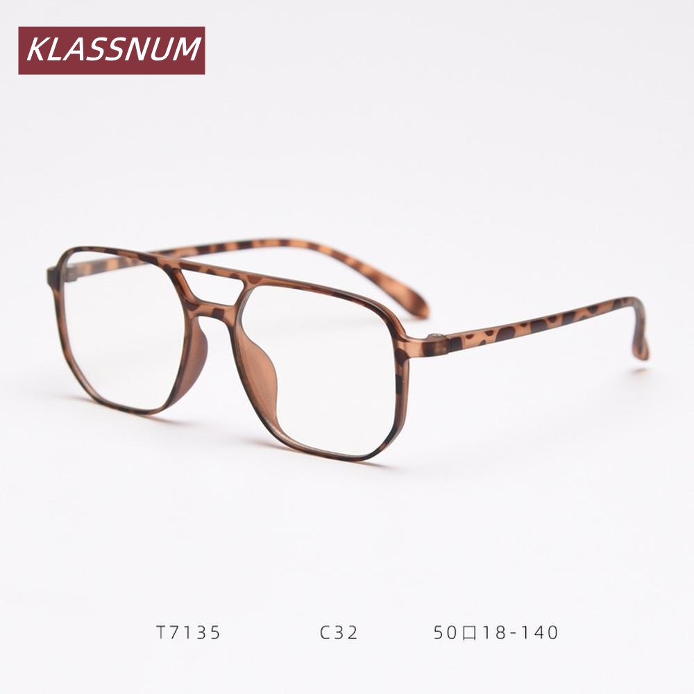 KLASSNUM Double Bridge Square  - Women'S Fashion Glasses Non Prescription recension och pris