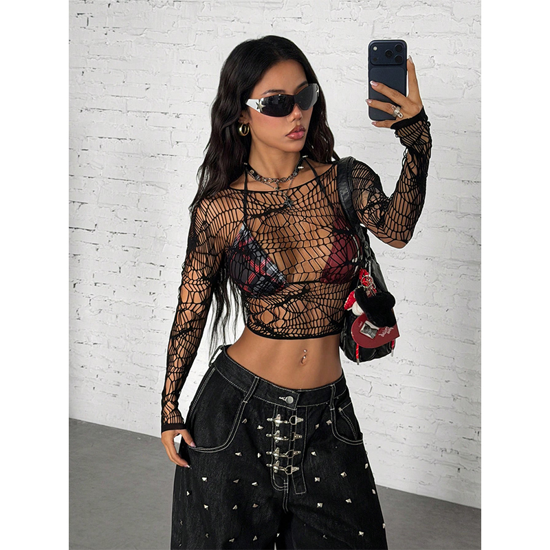 Women Top Long Sleeves See Thr - Women'S Fashion Tops recension och pris