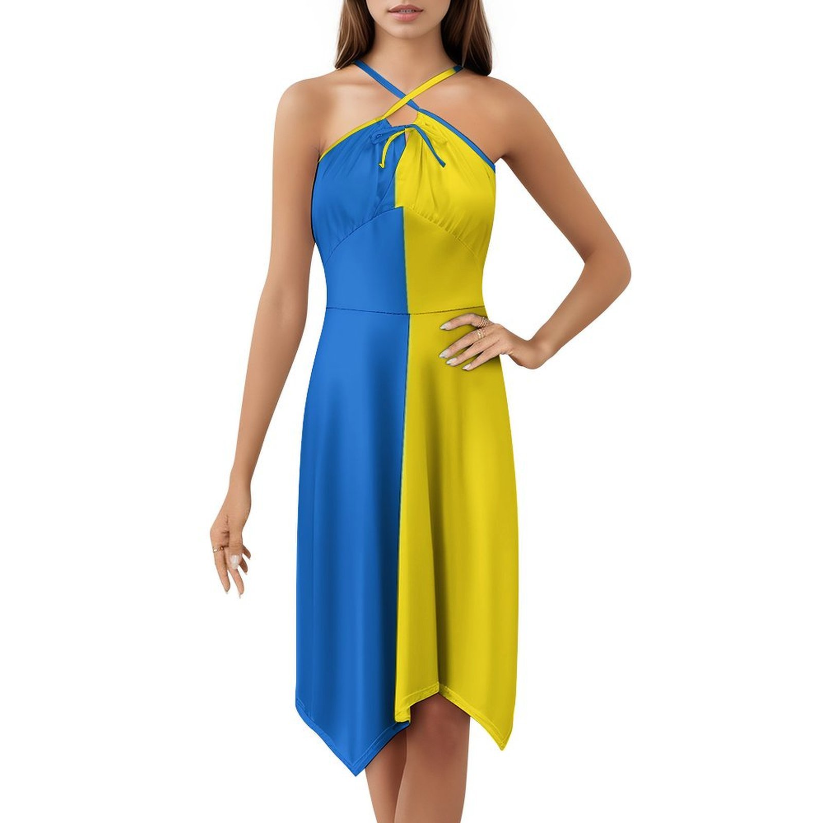 Ukrainian Flag Floral Smock Dr - Smocked Dress Women recension och pris