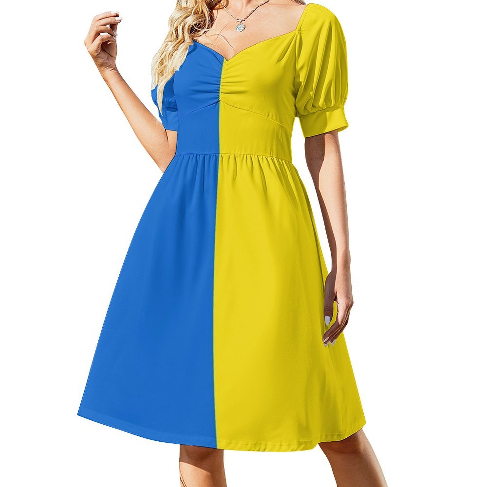Ukrainian Flag Floral Smock Dr - Smocked Dress Women recension och pris