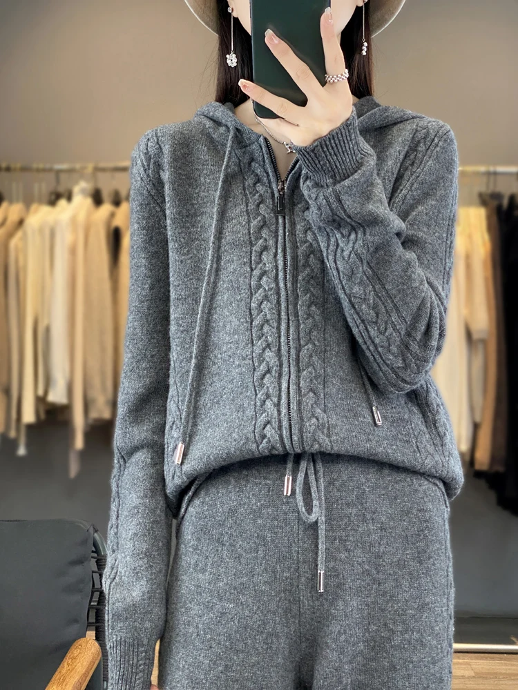 Women's Pure Cashmere Hooded C - Women'S Fashion Zip Hoodie recension och pris