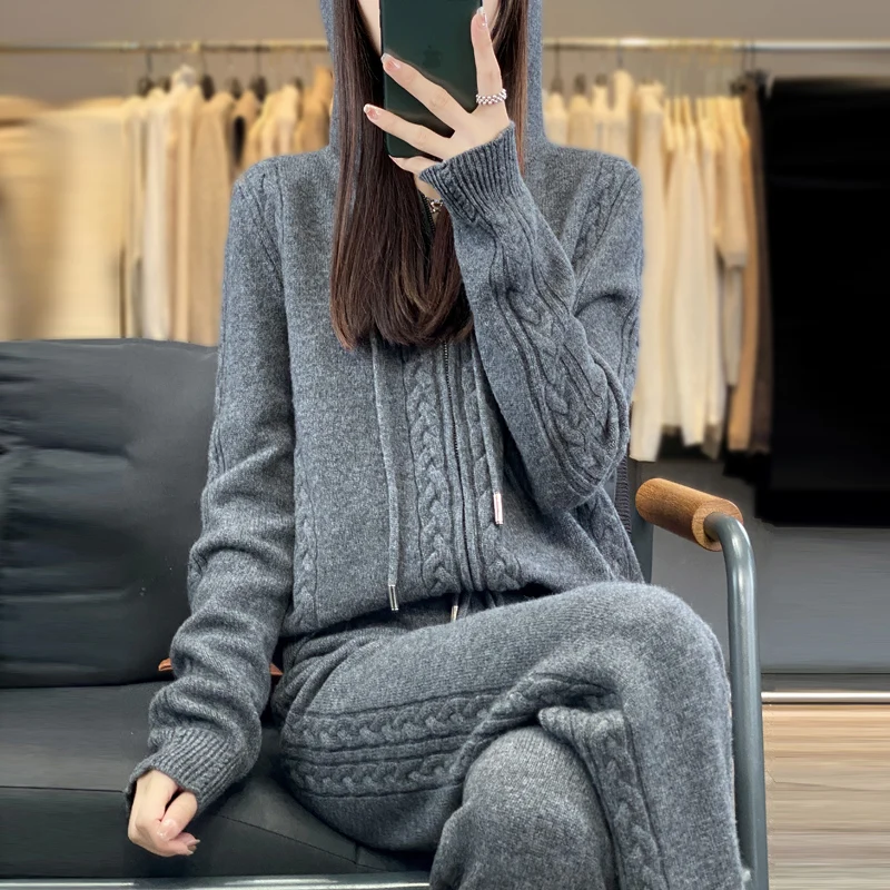 Women's Pure Cashmere Hooded C - Women'S Fashion Zip Hoodie recension och pris