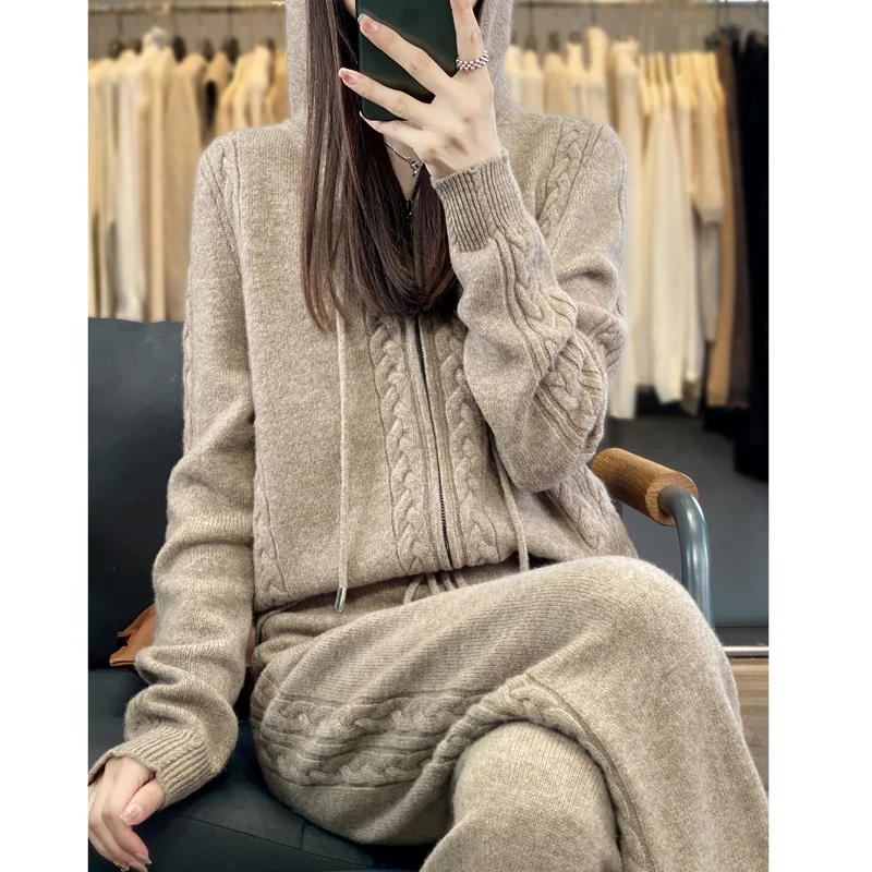 Women's Pure Cashmere Hooded C - Women'S Fashion Zip Hoodie recension och pris