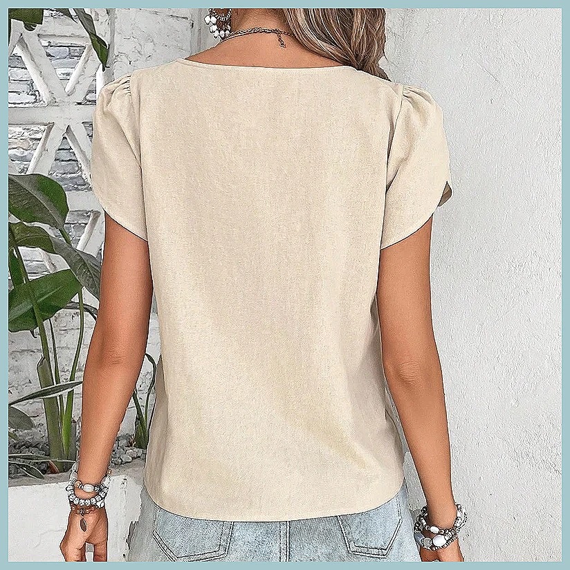 2024 Summer Vintage Solid Colo - Women'S Fashion Tops recension och pris