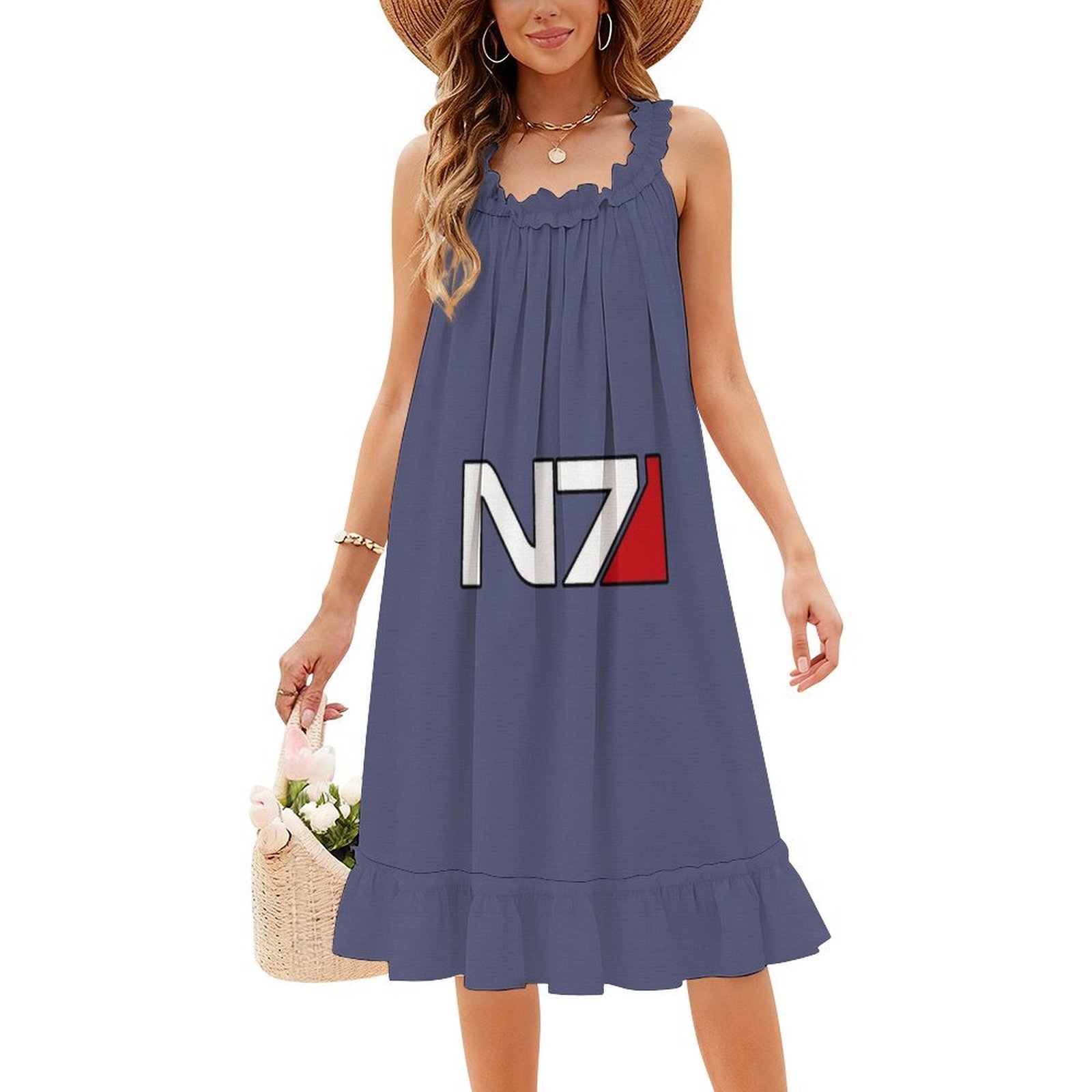 N7 Logo Floral Smock Dress For - Smocked Dress Women recension och pris